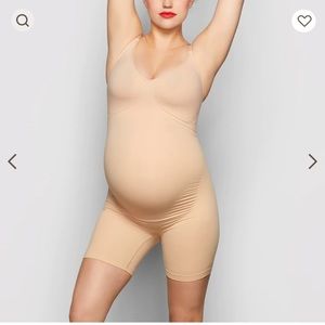 MATERNITY SCULPTING BODYSUIT MID THIGH in CLAY | size S/M